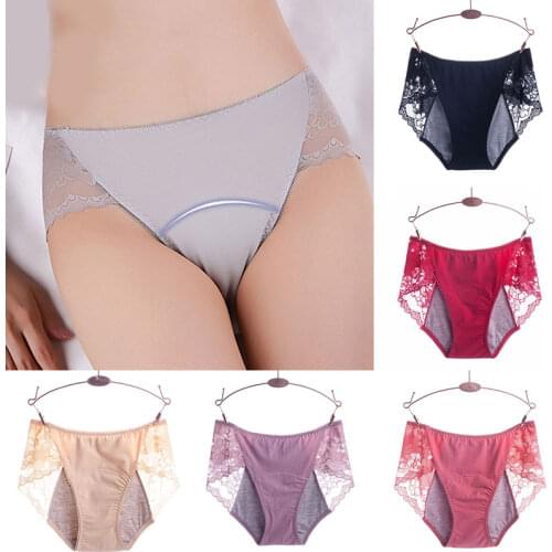 Women Menstrual Panties Enlarge Crotch Cloth Leak Proof Briefs Physiological Period Underwear Cotton Breathable Hole Lingerie