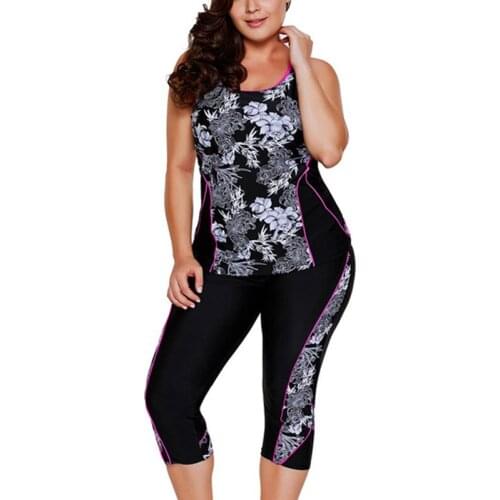 Womens Two Pieces Swimsuit Plus Size Cross Back Biquini Top With Short Pants Bathing Suit Beachwear Woman Tankini Set M~3XL