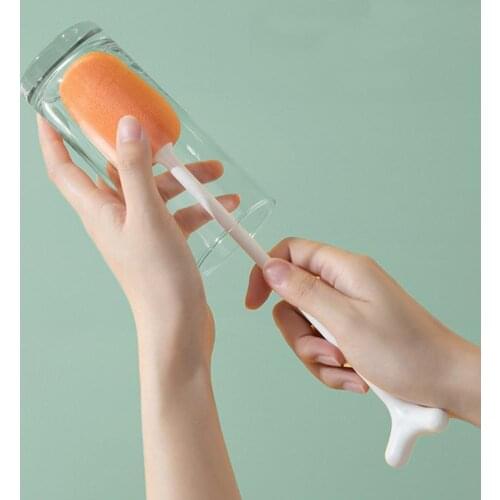 1 Pcs Creative Long Handle Sponge Bottle Brush Tripod Design Glass Cleaner Family Washing Brushes Tools for Cup