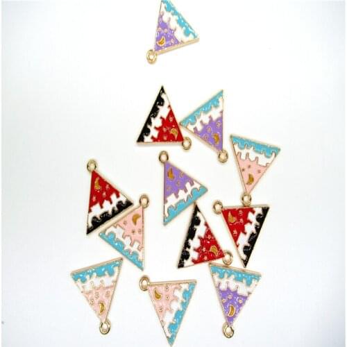 10pcs Stars moon night Charms Enamel Pendants For Jewelry Making Supplies Diy Jewelry Materials Earrings Accessories