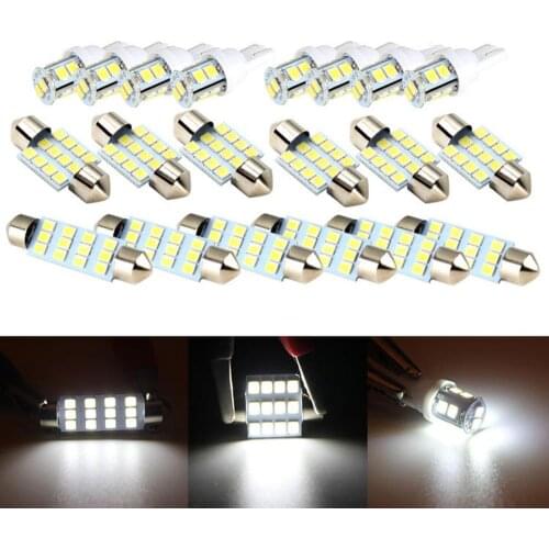 20Pcs LED Car Interior Inside Light Dome Map Door License Plate Lights White