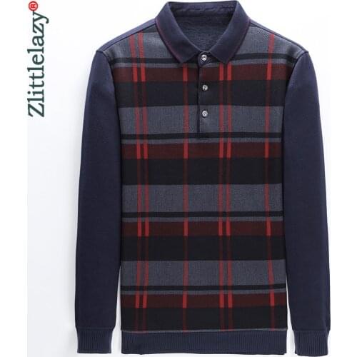 2020 winter thick polo tee shirt men casual striped mens clothing warm polos shirts mens fashion slim fit poloshirt tops 10306