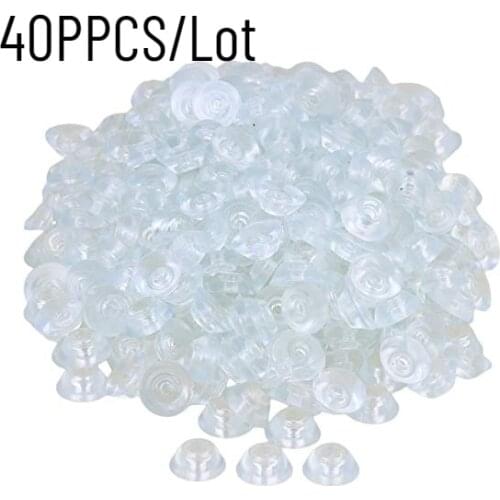 400PCS Silicone Round 15x6x8mm Door Stopper Bumpers Self-adhesive Wall Protectors Furniture Feet Pads