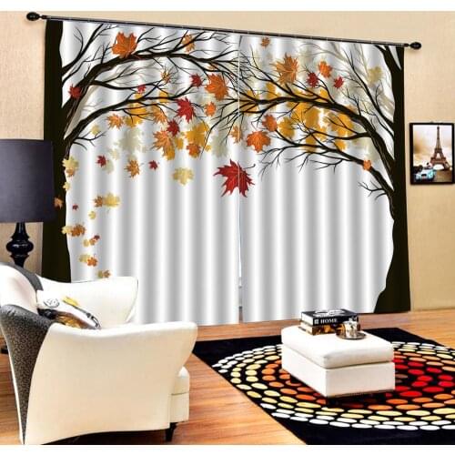 Abstract tree curtains 3D Curtain Printing Blockout Polyester Photo Drapes Fabric For Room Bedroom
