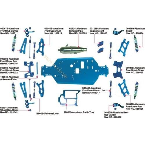 HSP Upgrade Parts Accessories For 1/10 Off Road 4WD Monster Bigfoot Truck 94188 MONSTER Nitro Power RC Car CNC