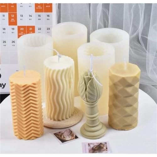 Non Stick Style Flowers Candle Silicone Mold Wave Cuboid 3d Stereo Patterns Resin Mold Handmade Candle Soap Making Home Decor