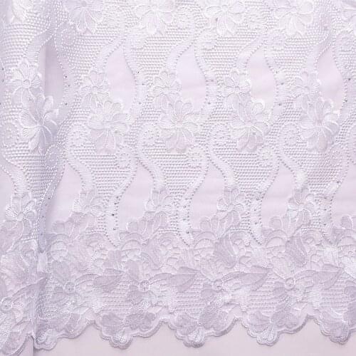 White Lace Embroidery French Lace Fabrics 2018 African Tulle Lace Fabric Metallic 5 Yards Gold African Lace Fabric for Wedding