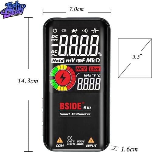 Digital Multimeter T-RMS 3.5"LCD Color Display DC AC Voltage Capacitance Ohm Diode Multimetro NCV Hz Live wire Tester Tools