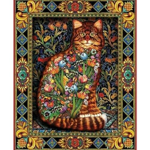 CraftArtGo 5D DIY Diamond Embroidery kitten Full Round Square Rhinestone Mosaic Painting Cross Stitch Flowers Diamond Art Kit