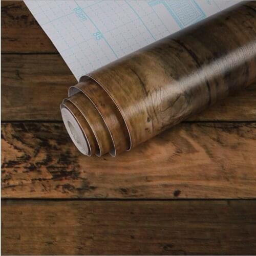 Wood Self-adhesive Sticker Waterproof PVC Wallpaper Furniture Renovation Stickers Home Decor Film