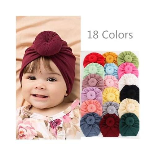 Baby Headband Hat Bowknot Turban Headband soft Turban Headband Infant Head Wrap Beanie Hat Girl Headwear Baby Hair Accessories