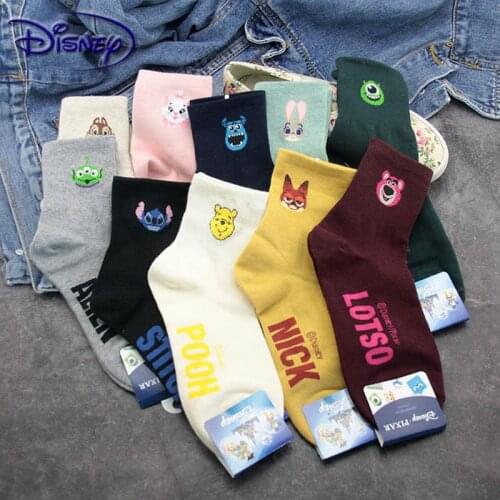 Disney Cartoon Womens Socks Spring And Autumn Ladies Tube Cotton Socks Casual Furniture Womens Socks