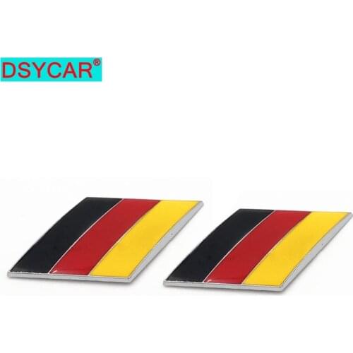 DSYCAR 2Pcs/Pair 3D Metal German Flag Car Body Side Fender Rear Trunk Emblem Badge for Volkswagen Audi Bmw Mercedes Benz Porsche