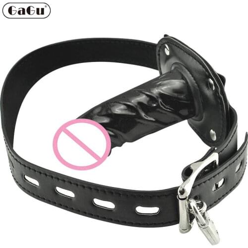 GaGu Adult Games Double Ended Dildo Gag Mouth Gag Dildo Head Strap on Sex Toys Masturbation Simulation Penis Bdsm Bondage tools