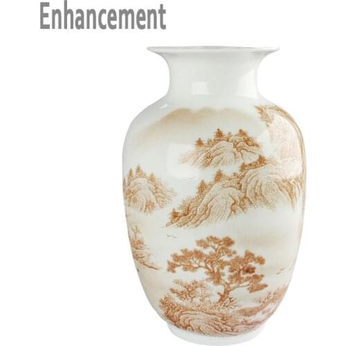 Chinese-style hand painted porcelain vases Rivers And Hills Ceramic Vase For Artificial Flower Decoration Vases