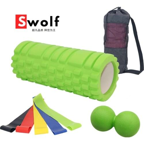 Fitness Yoga column balance bar stick Pilates column deep massage roller relax muscles Yoga Foam Roller wolf tooth Crescent