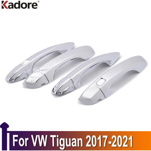 For Volkswagen Tiguan 2017 2018 2019 ABS Chrome Door Handle Catch Cover Trims Decal Frame Car Exterior Accessories