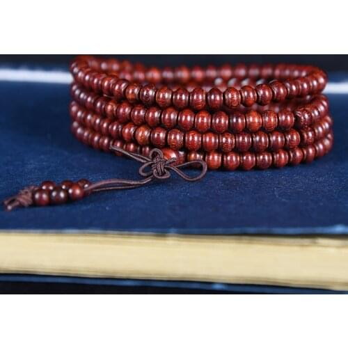Indian Old Leaflet Red Sandalwood Lantern Beads 108 Rosary Men and Women Models