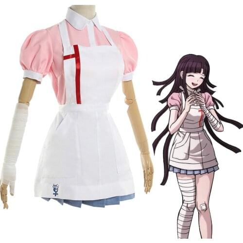 Anime Danganronpa 2 Cosplay Mikan Tsumiki Costume Halloween Carnival Ultimate Nurse Funny Costume Cute Uniform Sets For Women
