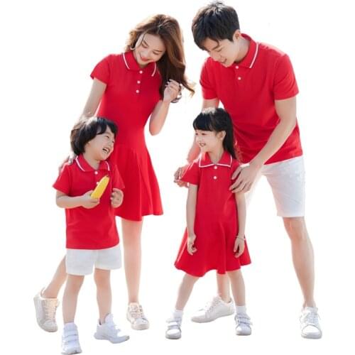 Summer Family Matching Clothes Mother Daughter Matching Dress Dad Son Cotton T-shirt and Shorts Holiday Matching Couple Outfits