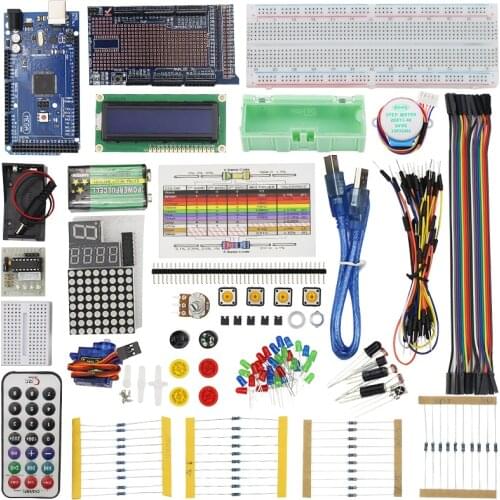 Mega Starter Kit for LCD Servo Motor Sensor Module for MEGA 2560 Project Learning AVR MCU Learner Raspberry Pi 3