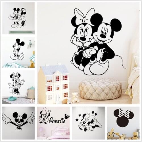 Funny Mickey Minnie Lover Wall Sticker Self Adhesive Lil Peep Wallpaper Stickers Vinyls Decals on Walls Childrens Decoration 3D