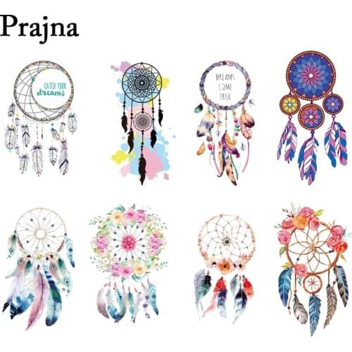 Prajna DreamCatcher Ironing Stickers Clothes Iron-On Transfers Vinyl Patch Heat Transfer For Clothing T-shirt Dresses Decor D