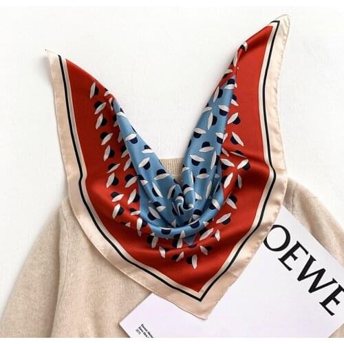 New Spring/Autumn Fashion Graffiti Printing Real Silk Ladies Scarves Small Square Womens Silk Neckerchief Thin Korean Scarf