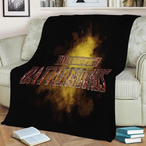 PUBG Throw Blanket Print on Sherpa Blankets Soft for Sofa Customized DIY Plush Thin Quilt