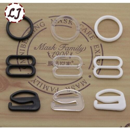 Wholesale 30pcs/lot 8mm white black type 0 8 9 nylon bar Buckles clips button for Lingerie Adjustment accessories DIY