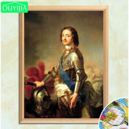 OUYIJIA Peter The Great In Martial Attire 5D DIY Diamond Painting Full Square Diamond Embroidery Rhinestones Mosaic Painting
