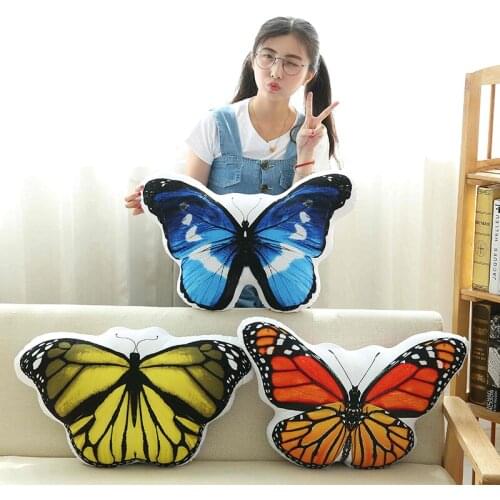 50cm Smulation Printed Butterfly Plush Pillow Stuffed Soft Cushion Creative Home Decor Lovely Birthday Gift for Girls Children