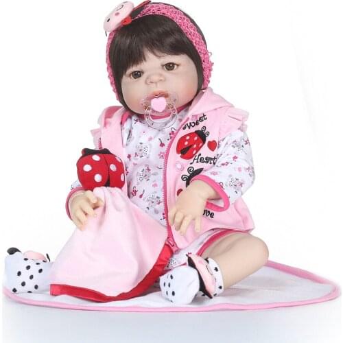 Realista bebe dolls girl 57cm Full Body Silicone Reborn Baby Doll Toy Newborn baby Princess Toddler Doll Child Bathe Toy bonec