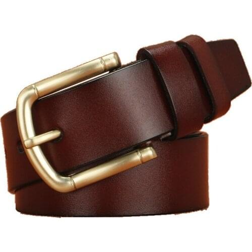 New High Quality Men Belt Luxury Designer Men Pin Buckle Cow Genuine Leather Belts Retro Cowhide Belt Business Casual Waistband