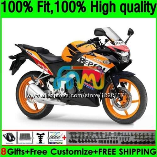 Repsol orange Injection For HONDA CBR250 R CBR250R MC41 11 12 13 14 15 162BS.26 CBR 250R 250 R 2011 2012 2013 2014 2015 Fairings