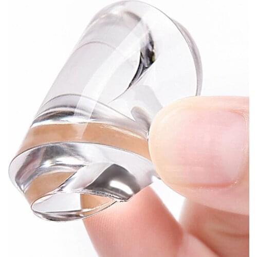 French Manicure Silicone Seal Nail Scraper Stamper Single Head DIY Transparent Chess Shape Jelly Transfer Templates Stamping