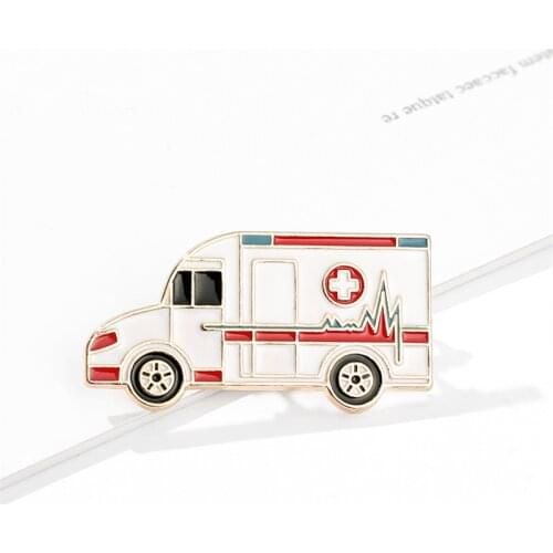 Cute Enamel Ambulance Brooch Lovely Hospital Medical Lapel Pins Badge Doctor Nurse Medical School Graduation Gift Nurse Jewelry