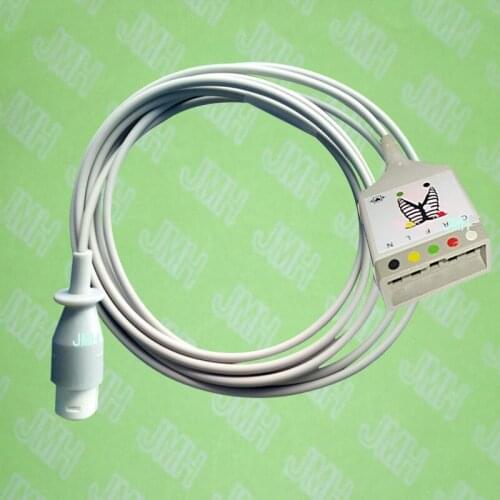 Compatible with Philips(HP) M1734A ,HP 8pin 5 lead ECG trunk cable, IEC or AHA,Use for PHILIPS(HP) leadwire