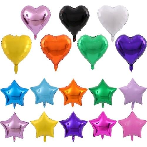 Valentines day decoration five-pointed star aluminum film balloon wedding decoration heart-shaped birthday party balloon