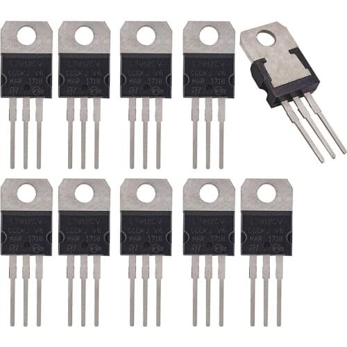 10PCS/Lot IC Chip Voltage Regulator L7812CV L7812 7812 TO-220 Positive Fixed 1 Output 12V 1.5A