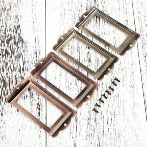 2pcs 85*42mm Label Tag Frames Zinc Alloy Label Holder Filing Cabinet Label Holders Name Tag Card Holder Frames