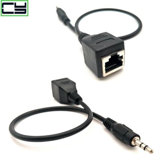 3.5mm Male Jack Audio Cable to RJ45 Ethernet LAN Network Cable Accessory FE13