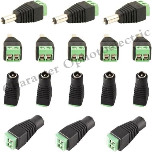 5Pair (5pcs female+5pcs male) Male Female 5.5 x 2.1mm DC Power 12V 24V Jack Adapter Connector Plug CCTV