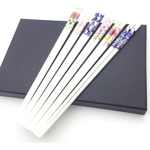 Chinese Design Ceramic Chopsticks Chinese Environmental Protection Bone Porcelain Chopsticks Tableware Length 25cm 2pairs/pack