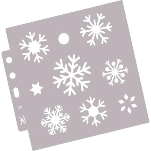 2pc Cake Stencil Snowflake Painting Template DIY Walls Scrapbooking Diary Stamp Album Coloring Embossing Decoration Reusable