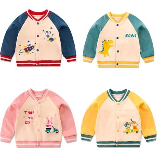 Childrens Jacket Autumn and Winter Plus Velvet Baby Jacket Casual Boys and Girls Baseball Uniform Foreign Childrens Cardigan