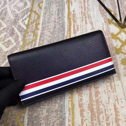 2021 Fashion TB Brand Wallet Genuine Leather Long Wallet Men Women Clutch Bag Cow Leather Striped Casual Short Card bag