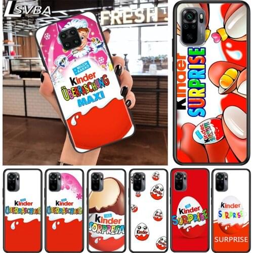 Egg Kinder joy surprise for Xiaomi Redmi Note 10 10S 9 9T 9S 9Pro Max 8T 8Pro 8 7 6 5 Pro 5A 4X 4 Soft Black Phone Case