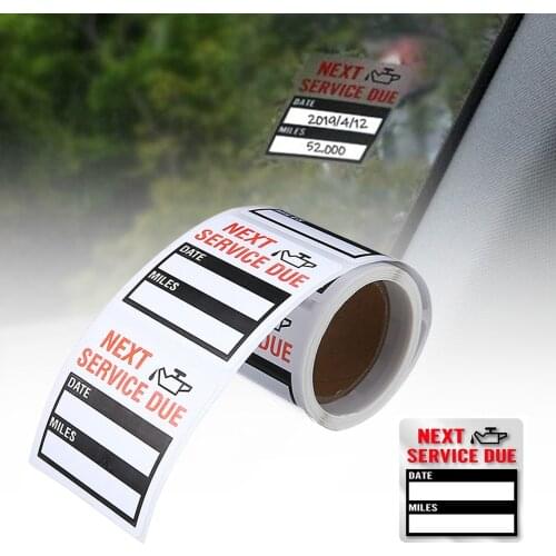 100pcs/roll Oil Change/Service Reminder Stickers Window Sticker Adhesive Labels Car Sticker