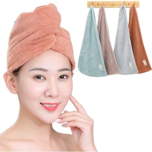 2021 New Quick-dry Magic Towel Soft Shower Cap Lady Turban Head Wrap Bathing Tools Latest Carbon Fiber Hair Hat